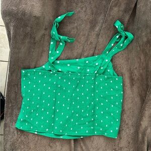 Green Polka Dot Women's Top